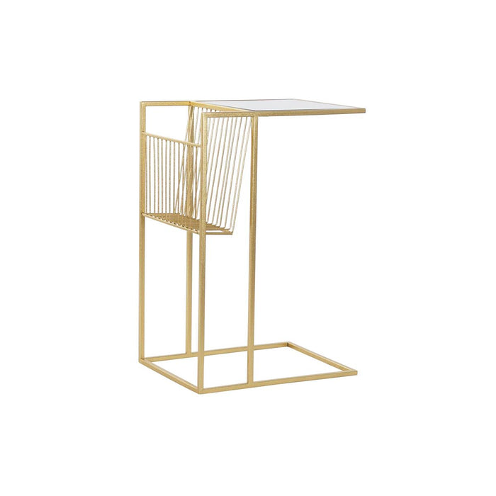 Suport pentru reviste DKD Home Decor Oglindă Auriu* Metal (48 x 35 x 71 cm)