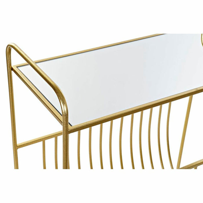 Suport pentru reviste DKD Home Decor Oglindă Auriu* Metal (76 x 35 x 83 cm)