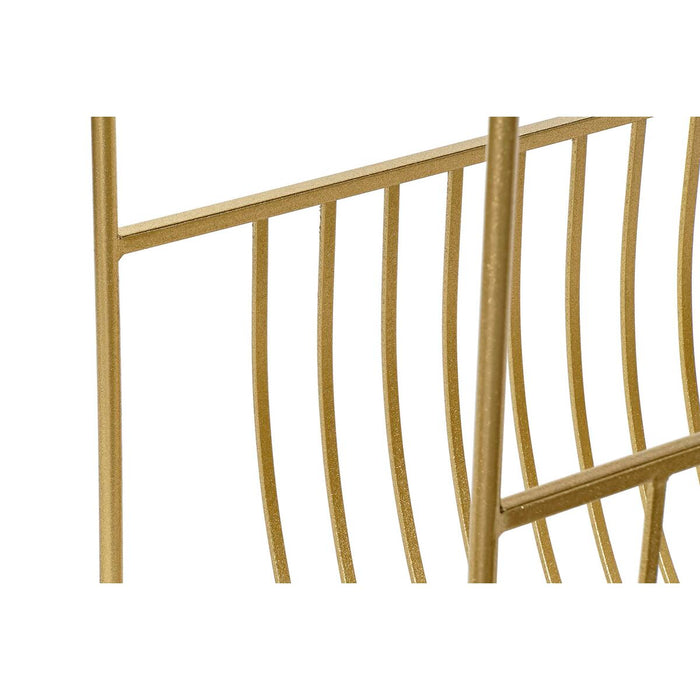 Suport pentru reviste DKD Home Decor Oglindă Auriu* Metal (76 x 35 x 83 cm)