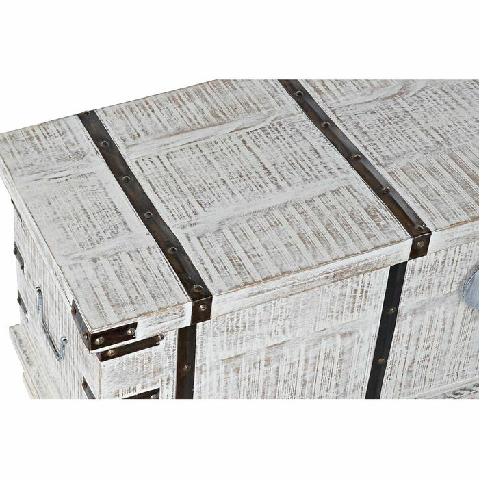 Cufăr DKD Home Decor Metal Alb Lemn de mango (116 x 40 x 45 cm)
