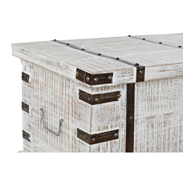 Cufăr DKD Home Decor Metal Alb Lemn de mango (116 x 40 x 45 cm)