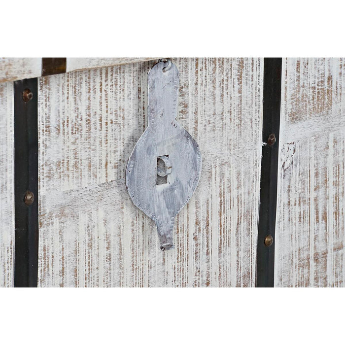 Cufăr DKD Home Decor Metal Alb Lemn de mango (116 x 40 x 45 cm)