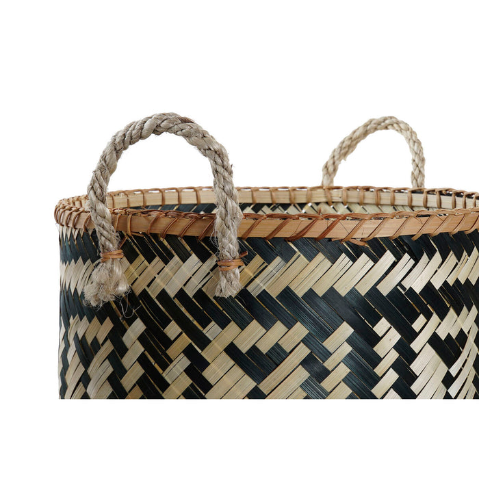Set de Coșuri DKD Home Decor Poliester Colonial Bambus (37 x 34 x 28,5 cm)