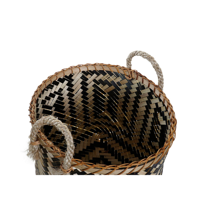 Set de Coșuri DKD Home Decor Poliester Colonial Bambus (37 x 34 x 28,5 cm)