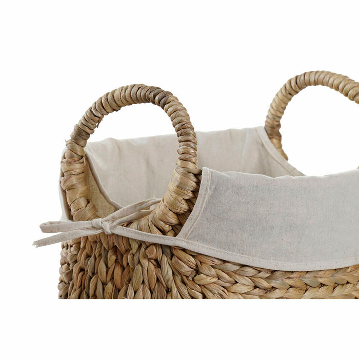 Set de Coșuri DKD Home Decor Lin Fibră Cottage (40 x 30 x 31 cm)