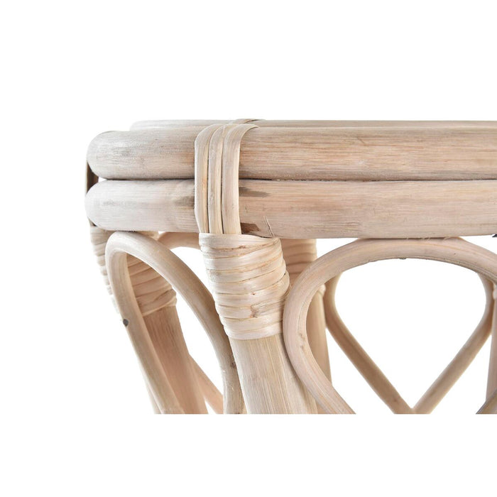 Masa laterală DKD Home Decor Natural Ratan Tropical (30 x 30 x 40 cm)