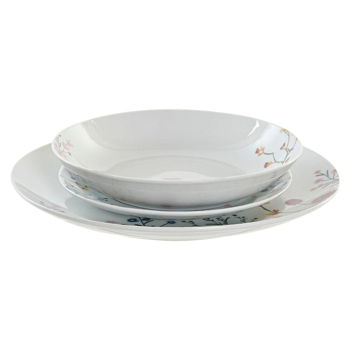 Set de Veselă DKD Home Decor Květiny Porțelan (18 pcs)