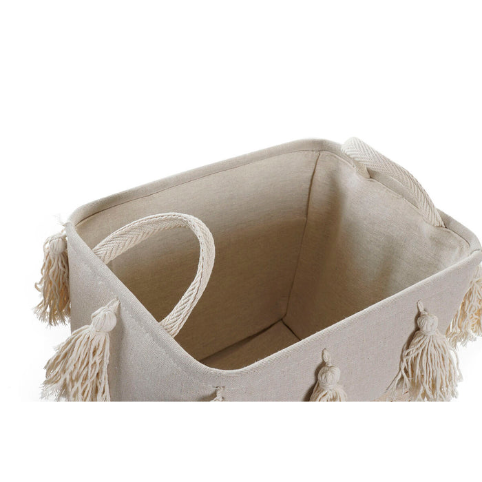 Set de Coșuri DKD Home Decor Poliester Franjuri (40 x 30 x 30 cm)