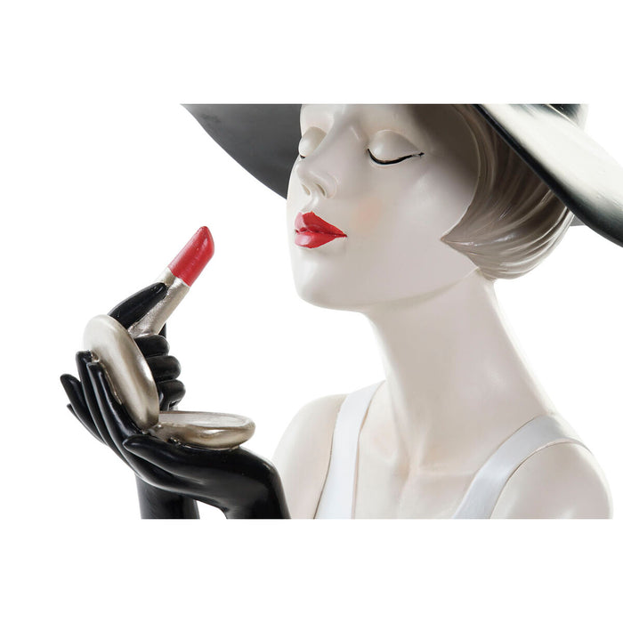 Figură Decorativă DKD Home Decor 26,5 x 20 x 30,5 cm Femeie Negru Alb (2 Unități)