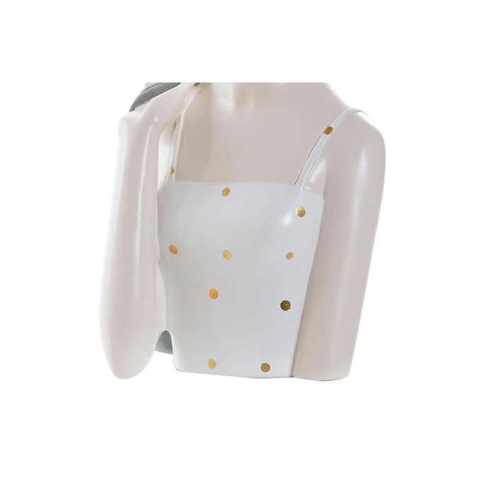 Figură Decorativă DKD Home Decor Femeie Roz Alb 15 x 15 x 27,5 cm (2 Unități)
