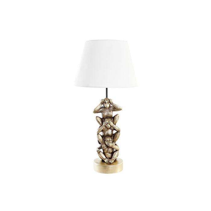Lampă de masă DKD Home Decor Auriu* Alb Colonial 220 V 50 W Maimuță (30 x 30 x 61 cm)