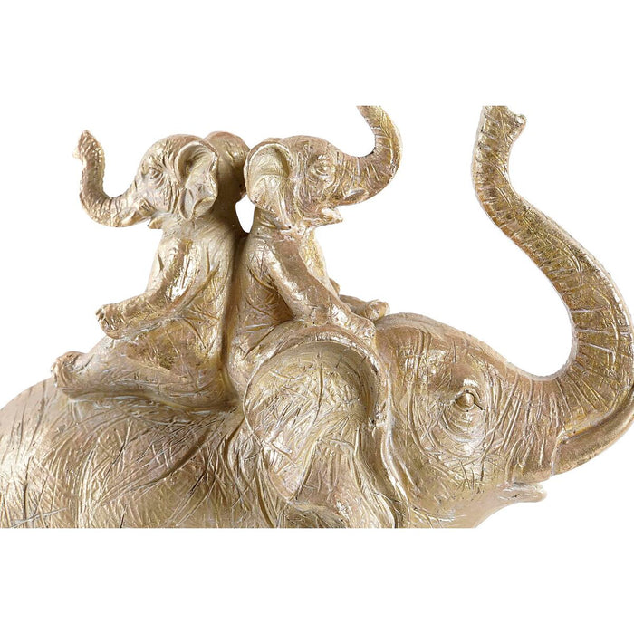 Figură Decorativă DKD Home Decor 24 x 10 x 25,5 cm Elefant Auriu* Colonial