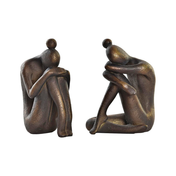 Zarážka DKD Home Decor Cupru 11 x 8 x 15,5 cm Femeie Rășină