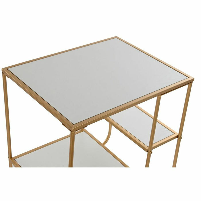 Masa laterală DKD Home Decor Auriu* Metal MDF Alb (50 x 40 x 55,5 cm)