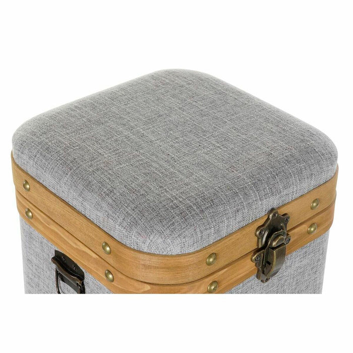 Set de Cutii Decorative DKD Home Decor Gri Lemn Poliester (3 pcs)