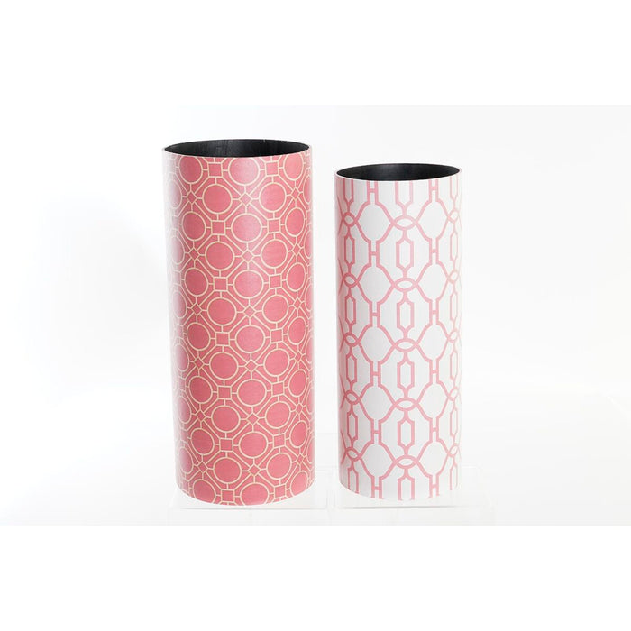 Suport pentru umbrele DKD Home Decor Pânză Lemn Portocaliu Alb (23 x 23 x 54,5 cm)