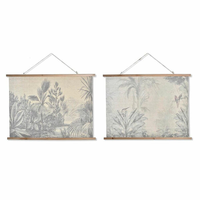 Tablou DKD Home Decor Tropical 100 x 2 x 75 cm (2 Unități)