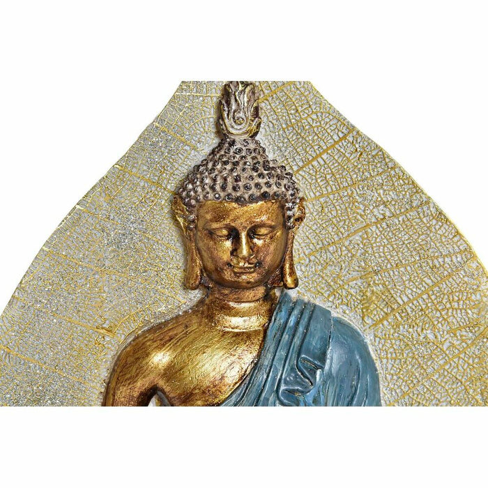 Figură Decorativă DKD Home Decor Albastru Roșu Portocaliu Auriu* Buda Oriental 15,5 x 5 x 20,7 cm (3 Piese)