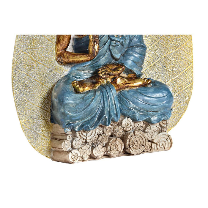 Figură Decorativă DKD Home Decor Albastru Roșu Portocaliu Auriu* Buda Oriental 15,5 x 5 x 20,7 cm (3 Piese)