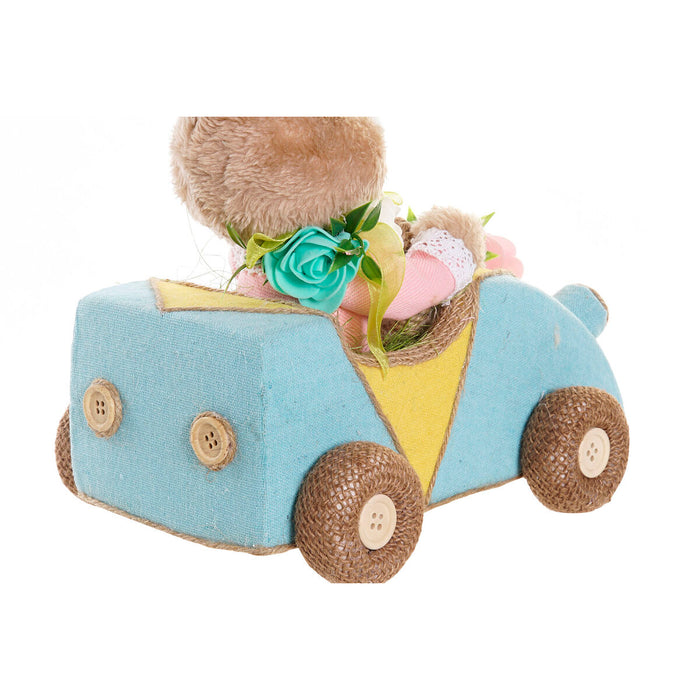 Figură Decorativă DKD Home Decor 23 x 15 x 29 cm Albastru Roz Maro Iepure (2 Unități)
