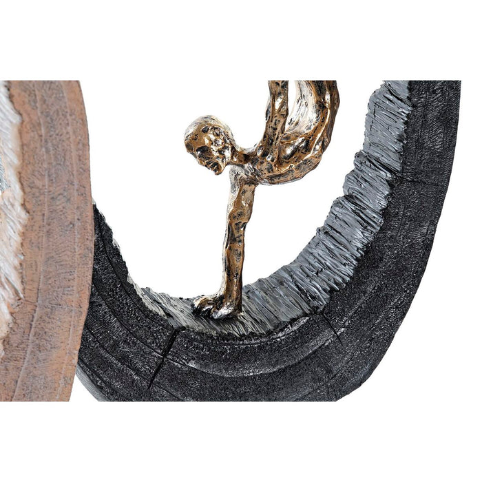 Figură Decorativă DKD Home Decor 24 x 8 x 36 cm Negru Auriu* (2 Unități)