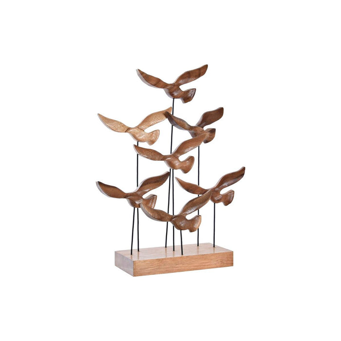 Decor DKD Home Decor Aluminiu Salcâm Păsări (30 x 9,5 x 38 cm)