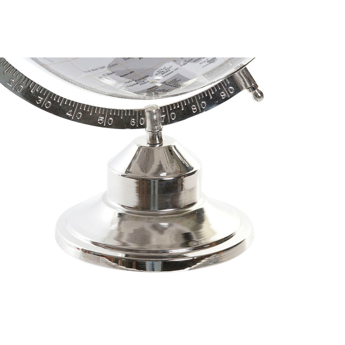 Glob Pământesc DKD Home Decor Alb Gri Argintiu PVC Aluminiu 27 x 25 x 38 cm