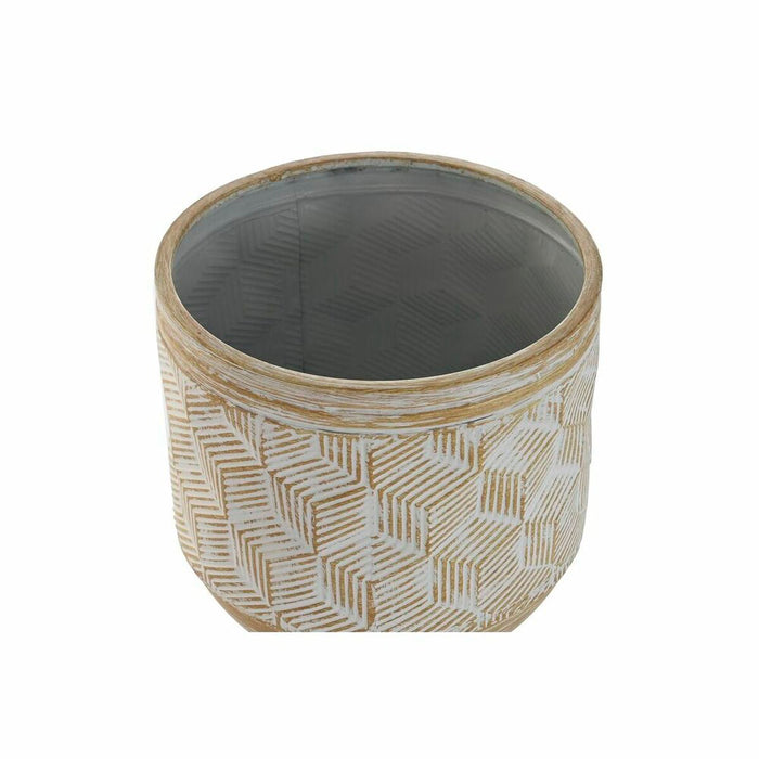 Ghiveci DKD Home Decor Metal Alb Bicolor (31 x 31 x 86 cm)