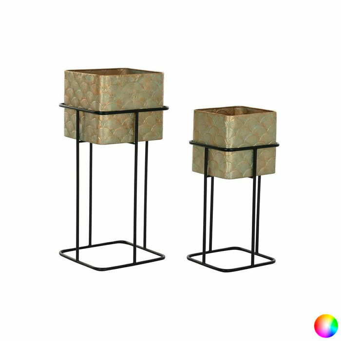 Set de jardiniere DKD Home Decor Metal 34 x 34 x 76 cm (2 Unități)
