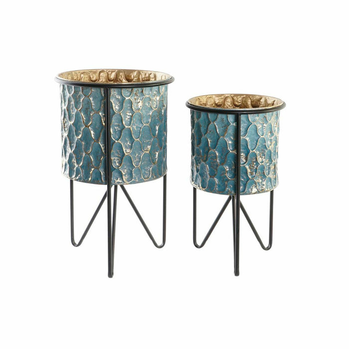 Set de jardiniere DKD Home Decor Uzat Metal 30 x 30 x 50 cm (2 Unități)