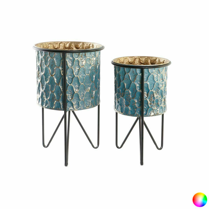 Set de jardiniere DKD Home Decor Uzat Metal 30 x 30 x 50 cm (2 Unități)