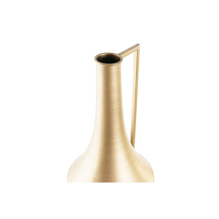 Vază DKD Home Decor Auriu* Metal Crem Tropical Frunza a unei plante (21 x 21 x 71 cm)