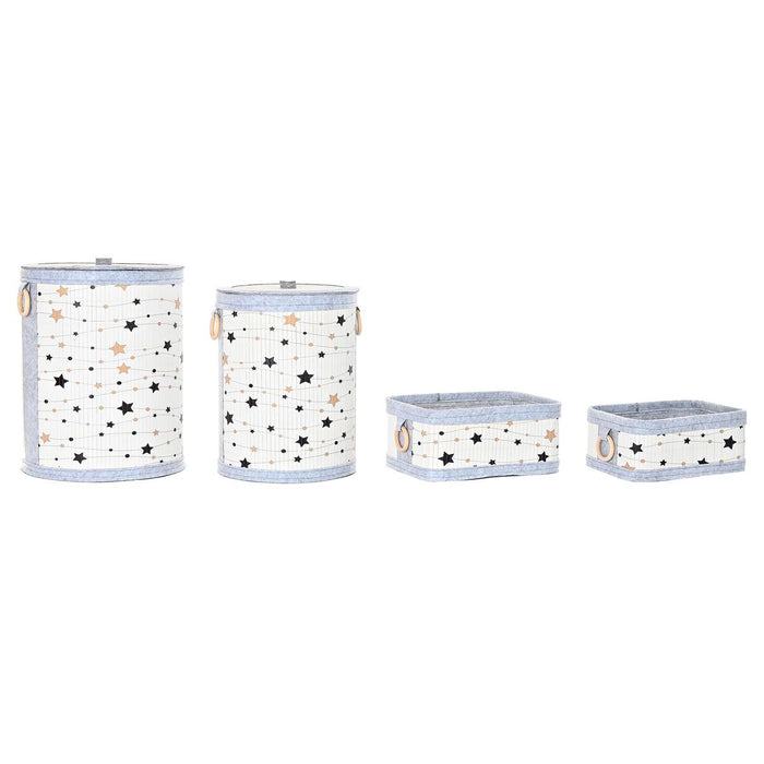 Set de Coșuri DKD Home Decor Stele Bambus 36 x 36 x 50 cm (4 pcs)