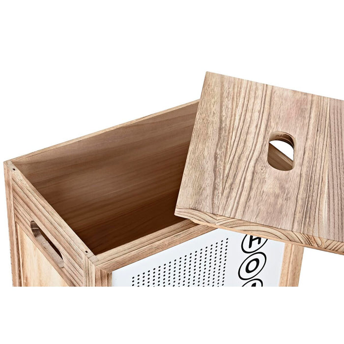 Coș pentru rufe murdare DKD Home Decor Natural Lemn de paulownia (40 x 30 x 55 cm) (5 Piese)