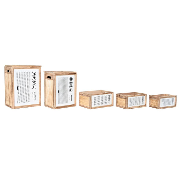 Coș pentru rufe murdare DKD Home Decor Natural Lemn de paulownia (40 x 30 x 55 cm) (5 Piese)