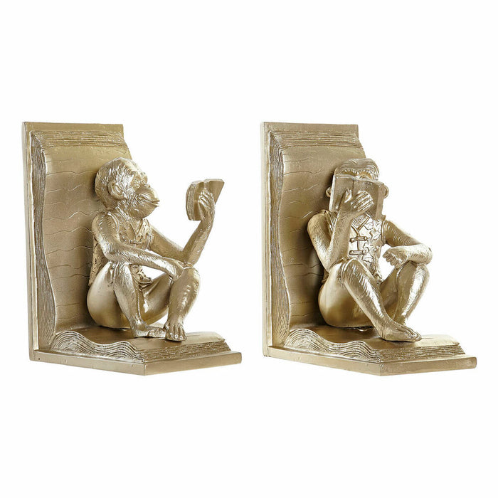 Zarážka DKD Home Decor Șampanie 13 x 12 x 17,5 cm Rășină Colonial Maimuță