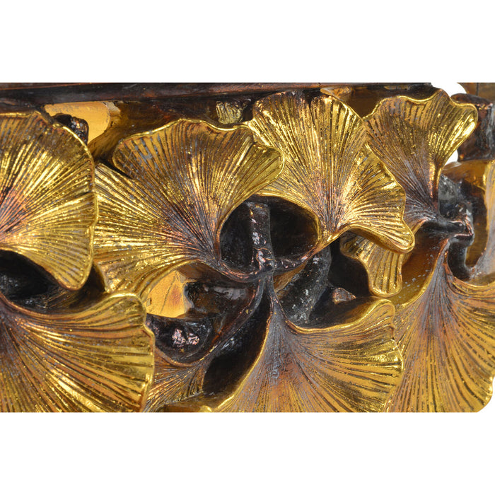 Rafturi DKD Home Decor Auriu* Frunza a unei plante Rășină 46 x 11,5 x 14 cm
