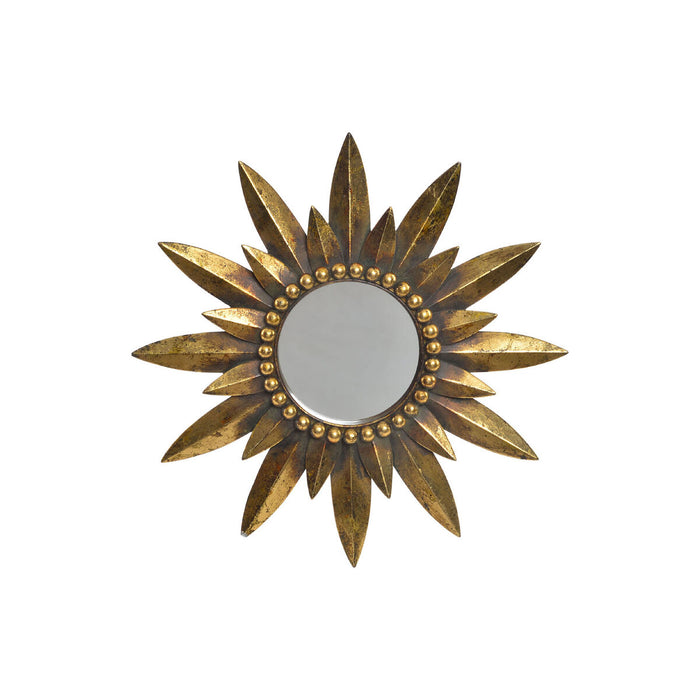 Oglindă de perete DKD Home Decor 38 x 3 x 38 cm Floare Geam Auriu* Rășină