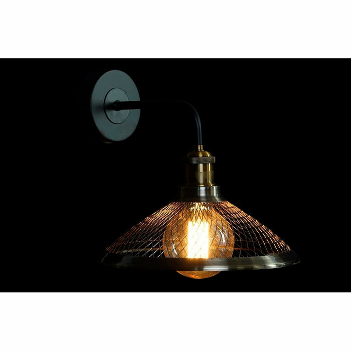 Lampă de Perete DKD Home Decor Negru Auriu* Metal 220 V 50 W (27 x 28 x 28 cm)