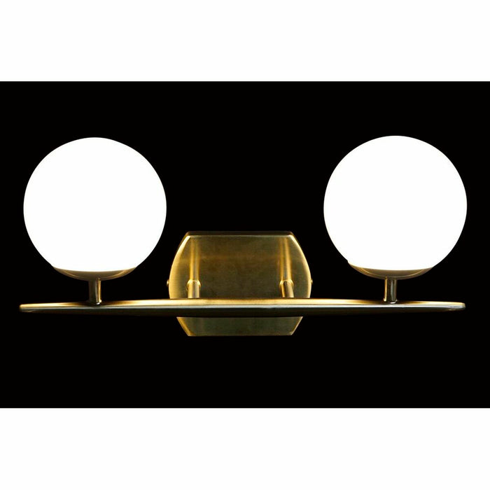 Lampă de Perete DKD Home Decor Geam Auriu* Metal Alb 220 V 40 W (42 x 15 x 20 cm)