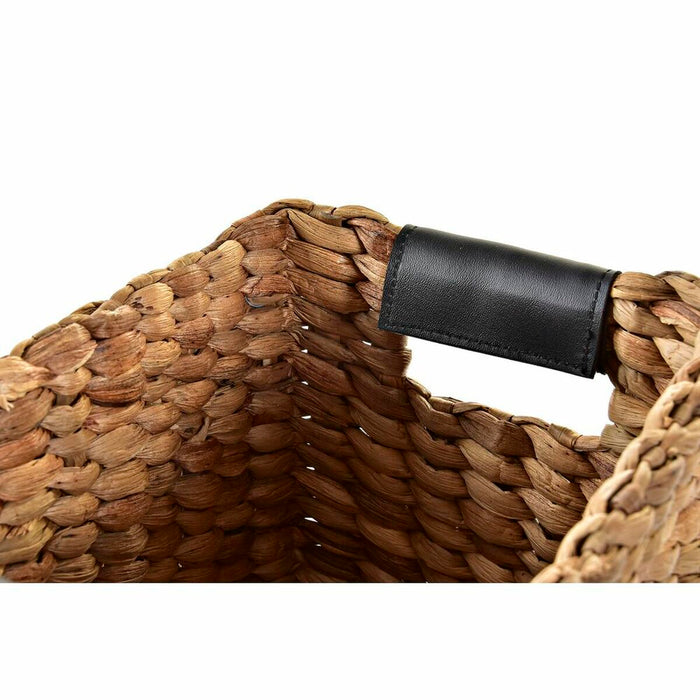 Set de Coșuri DKD Home Decor Alb Negru Natural Alb/Negru Poliuretan Lemn Metal Fibră naturală Colonial 30 x 40 cm 32 x 25 x 20 c