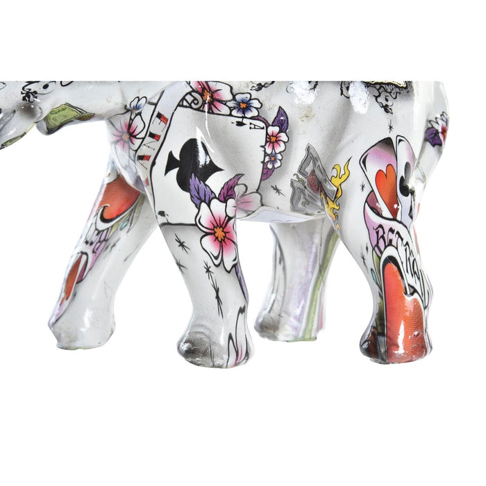 Figură Decorativă DKD Home Decor Alb Multicolor Elefant Colonial 11 x 5 x 9 cm