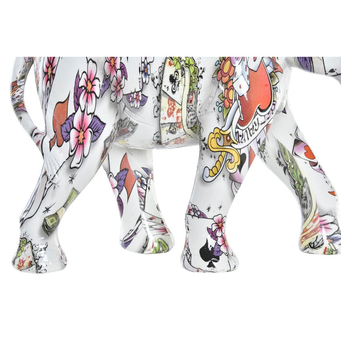 Figură Decorativă DKD Home Decor 23 x 9 x 17 cm Elefant Alb Multicolor Colonial