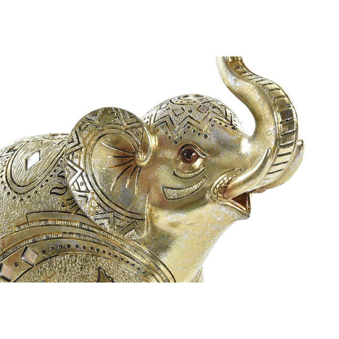 Figură Decorativă DKD Home Decor 24 x 10 x 24 cm Elefant Auriu* Colonial