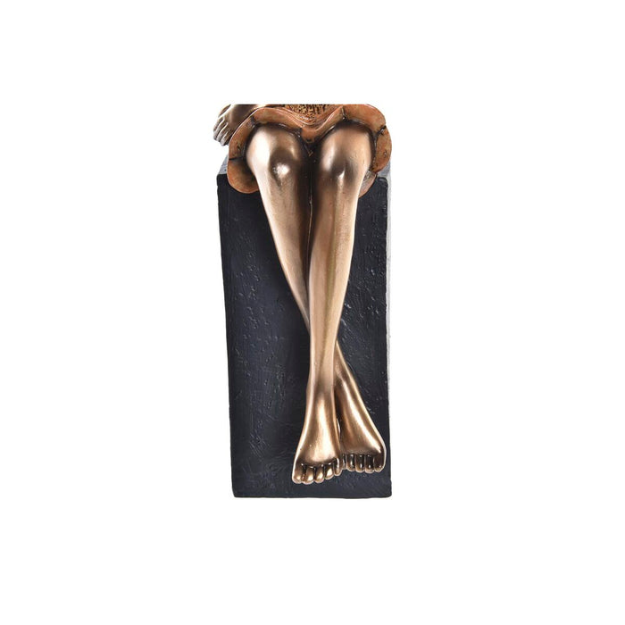 Figură Decorativă DKD Home Decor 9 x 10 x 35 cm Femeie Roșu Auriu* Turquoise (2 Unități)