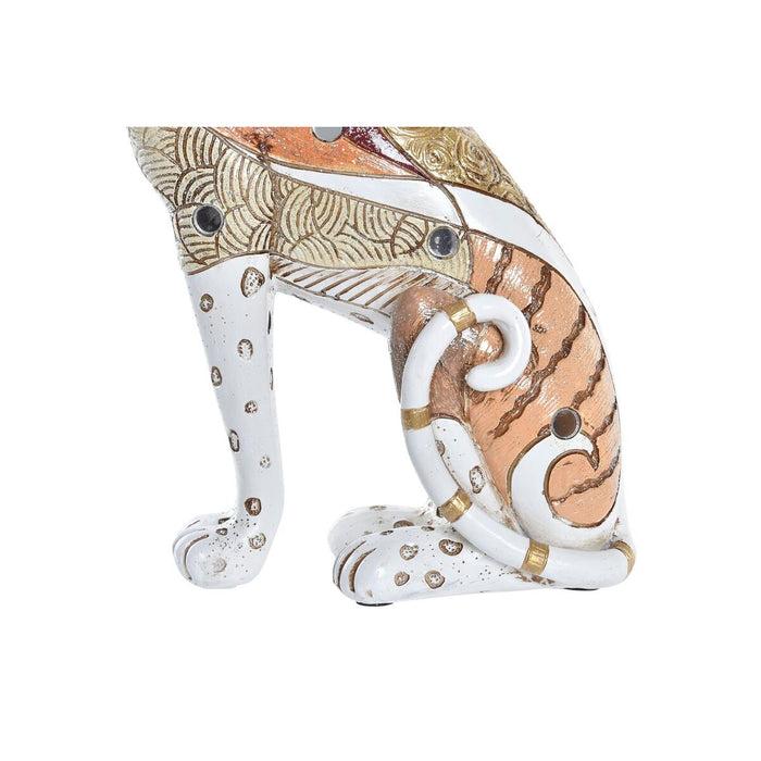 Figură Decorativă DKD Home Decor 15 x 8 x 25 cm Portocaliu Alb Leopard Colonial