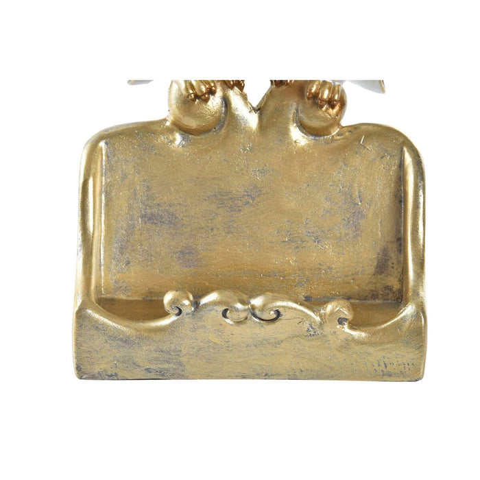 Figură Decorativă DKD Home Decor Alb Auriu* Bufnițe 10 x 8 x 7 cm