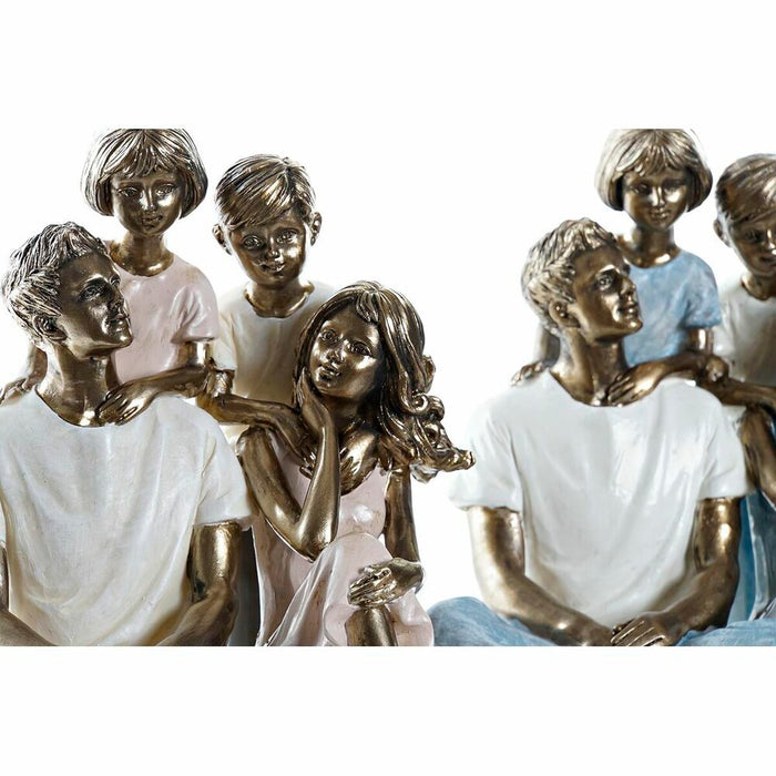 Figură Decorativă DKD Home Decor 14,5 x 14,5 x 15 cm Cupru Familie (2 Unități)