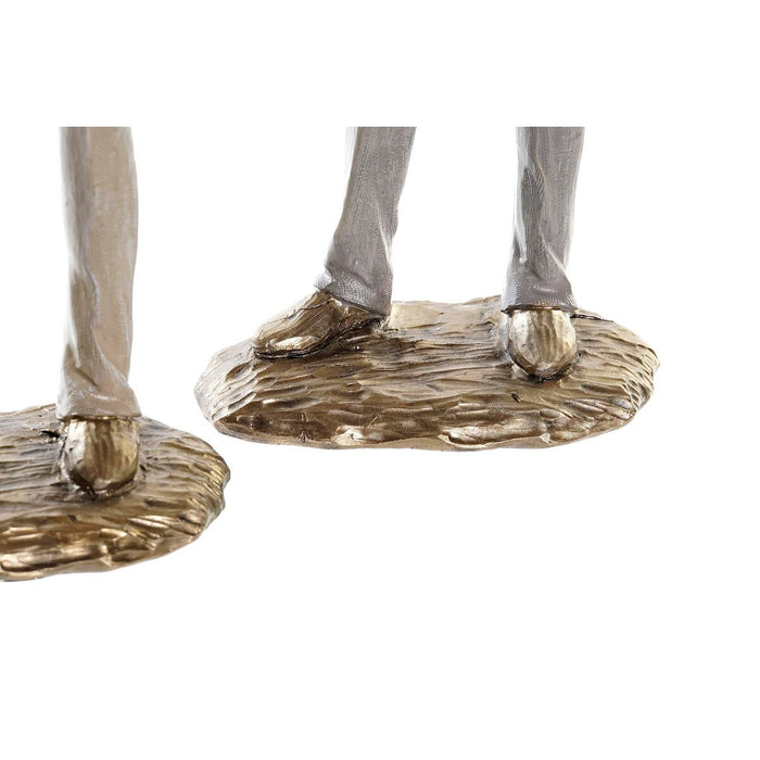 Figură Decorativă DKD Home Decor Alb Cupru Familie 10 x 6 x 28 cm (2 Unități)