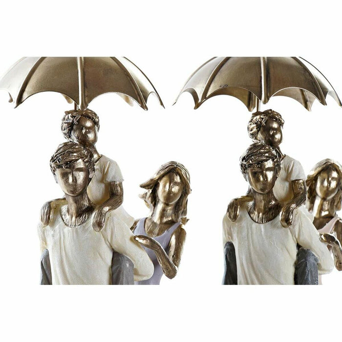 Figură Decorativă DKD Home Decor Umbrelă 17,5 x 8,5 x 31 cm Cupru Familie (2 Unități)